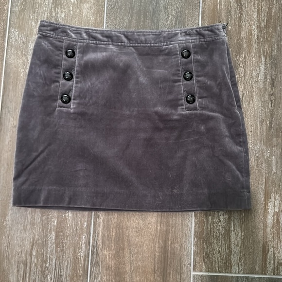 Banana Republic Vintage Velvet Grey Mini Skirt Holiday 08 Collection Sz 12 - Picture 2 of 10